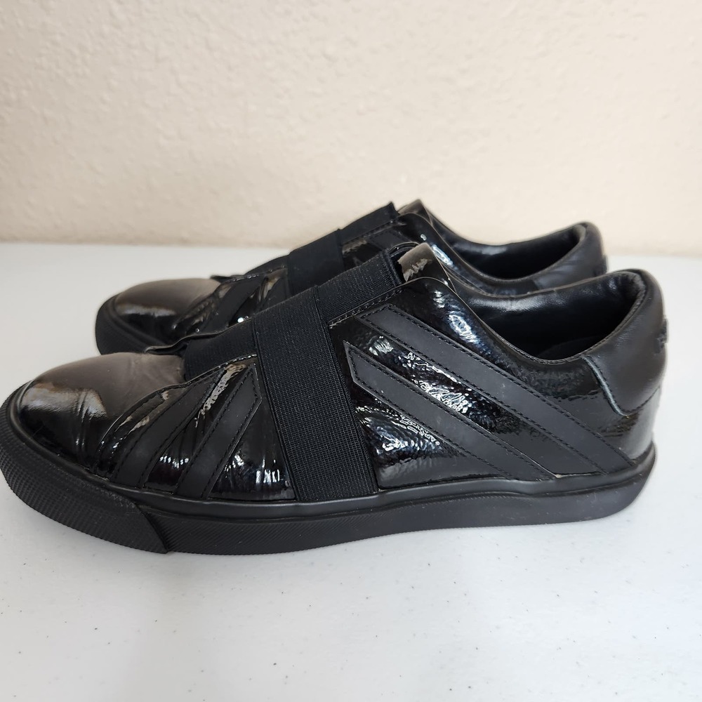 Burberry Union Jack Slip On Sneaker Patent‎ Leather Black Womens IT 36 US 6 - Picture 6 of 12